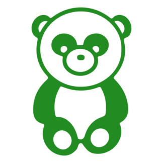 Sitting Big Nose Panda Decal (Green)